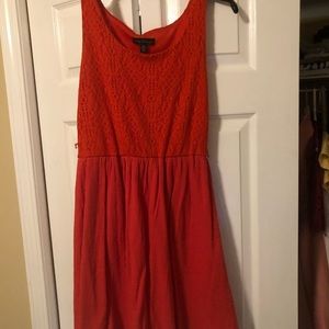 Red flowy mini dress